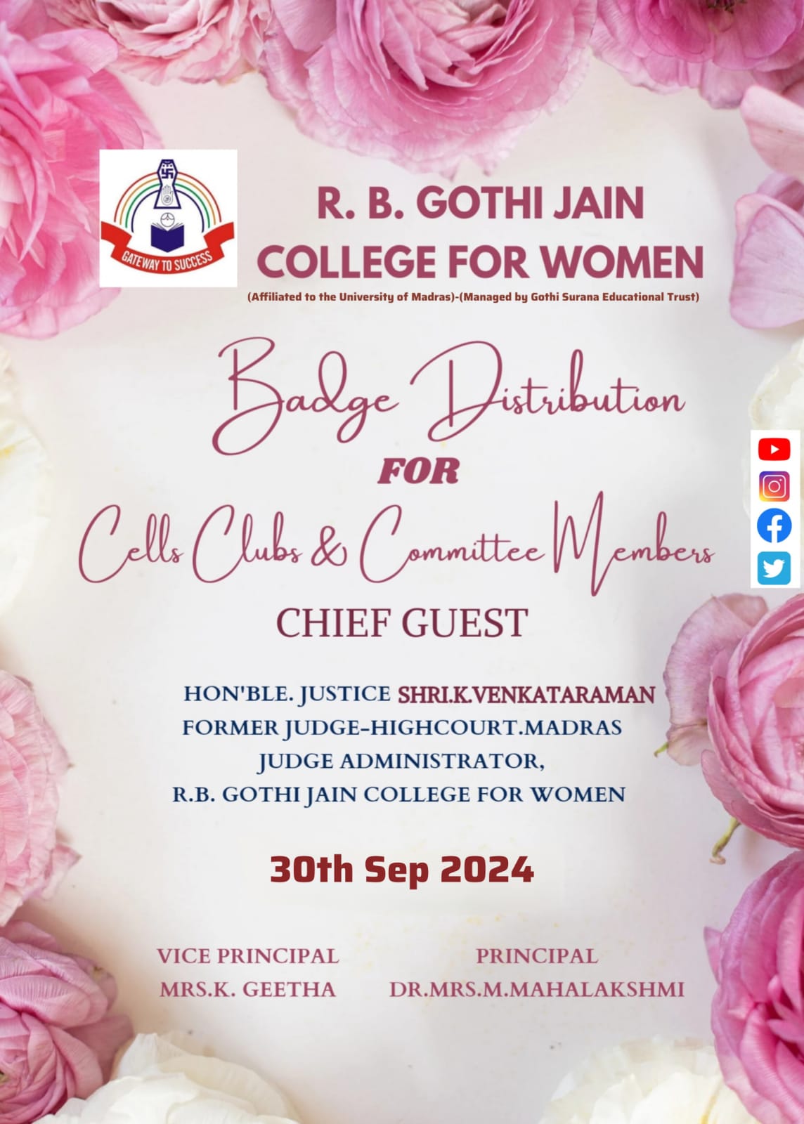 BADGE DISTRIBUTION FOR CELLS CLUBS & COMMITTEE MEMBERS - 2024